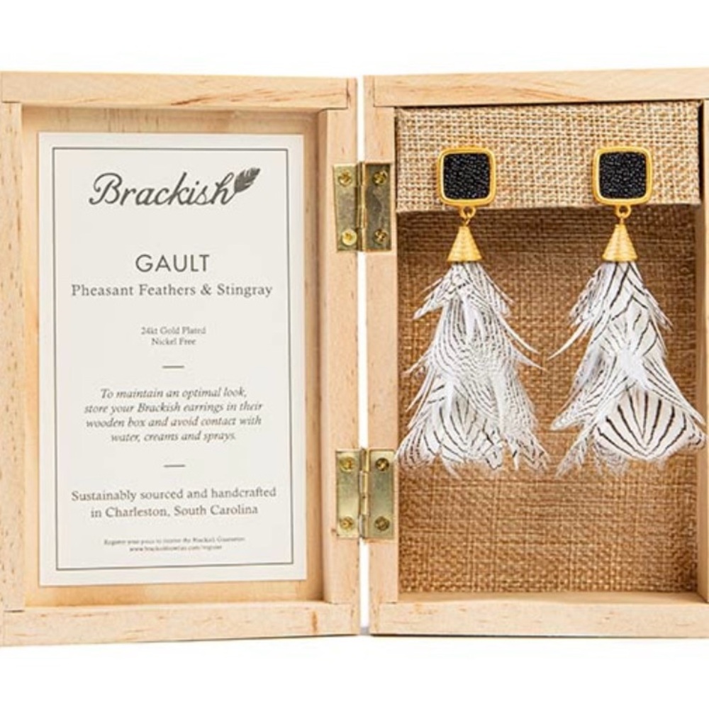 Brackish Goose, pheasant and stingray Earrings
